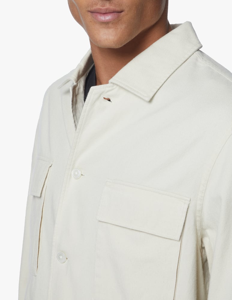rinascente BOSS Relaxed twill pocket overshirt - white