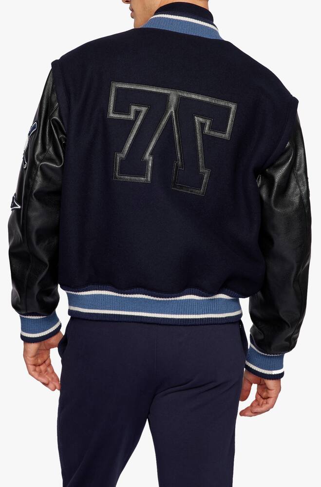 rinascente BOSS Varsity russell athletic bomber jacket - blue