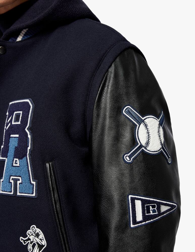 rinascente BOSS Varsity russell athletic bomber jacket - blue