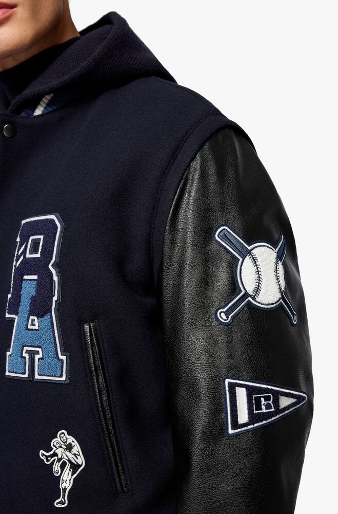 rinascente BOSS Varsity russell athletic bomber jacket - blue