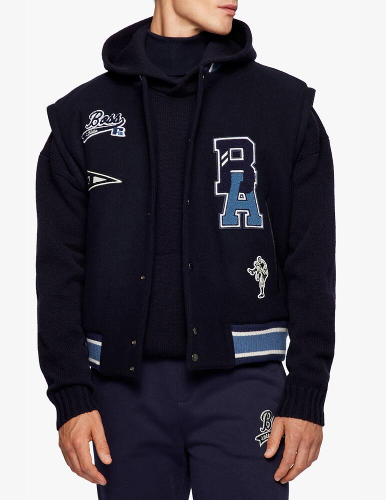 rinascente BOSS Varsity russell athletic bomber jacket - blue