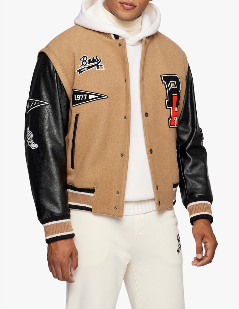 rinascente BOSS Carsity russell athletic bomber jacket - beige