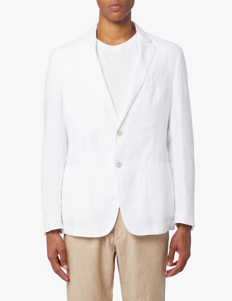 rinascente BOSS Blazer sfoderato lino tinto capo - bianco