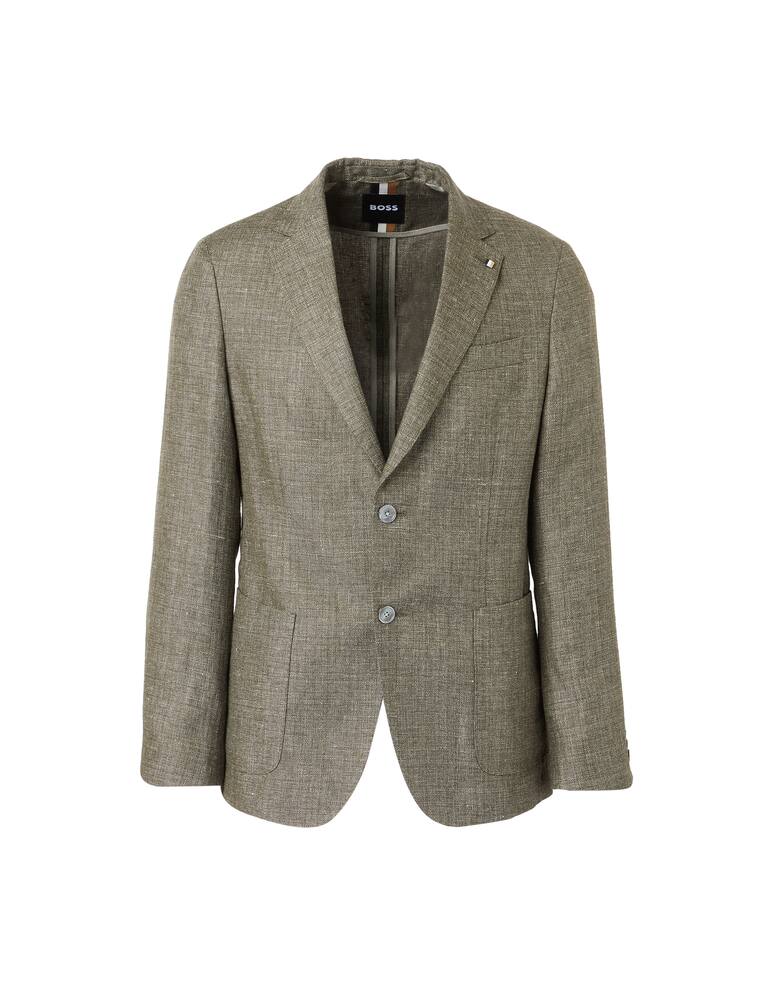 rinascente BOSS Red micro fantasy linen mix blazer - green