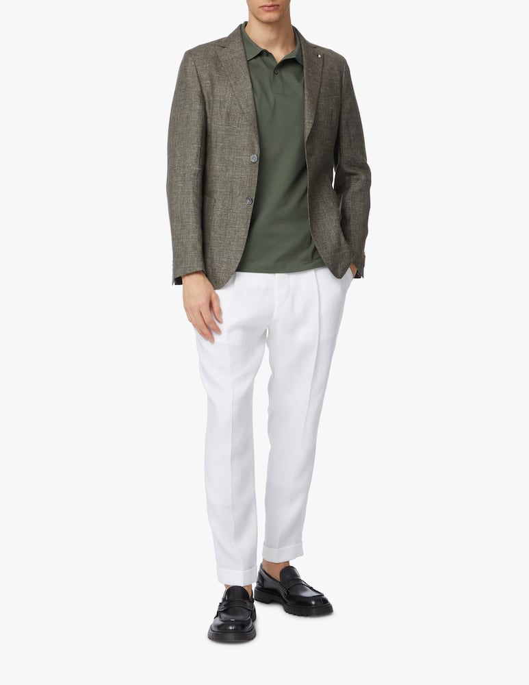 BOSS Blazer misto lino micro fantasia reda - verde - immagine 2 BOSS Blazer misto lino micro fantasia reda - verde - immagine 2