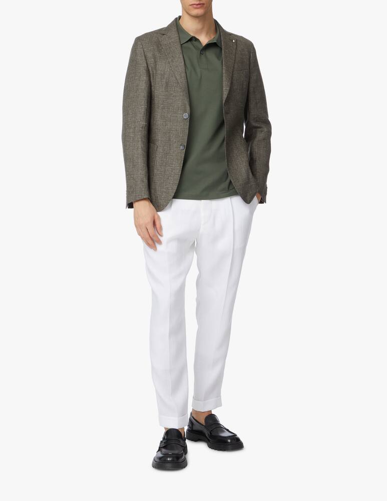 rinascente BOSS Red micro fantasy linen mix blazer - green