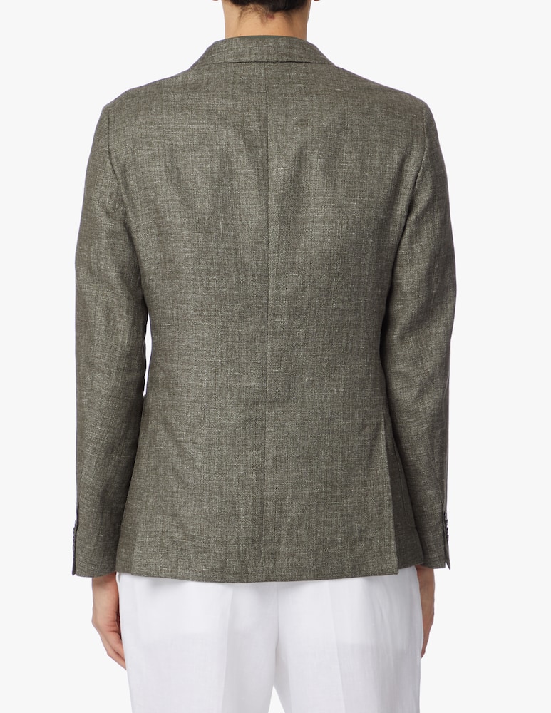 BOSS Blazer misto lino micro fantasia reda - verde - immagine 3 BOSS Blazer misto lino micro fantasia reda - verde - immagine 3