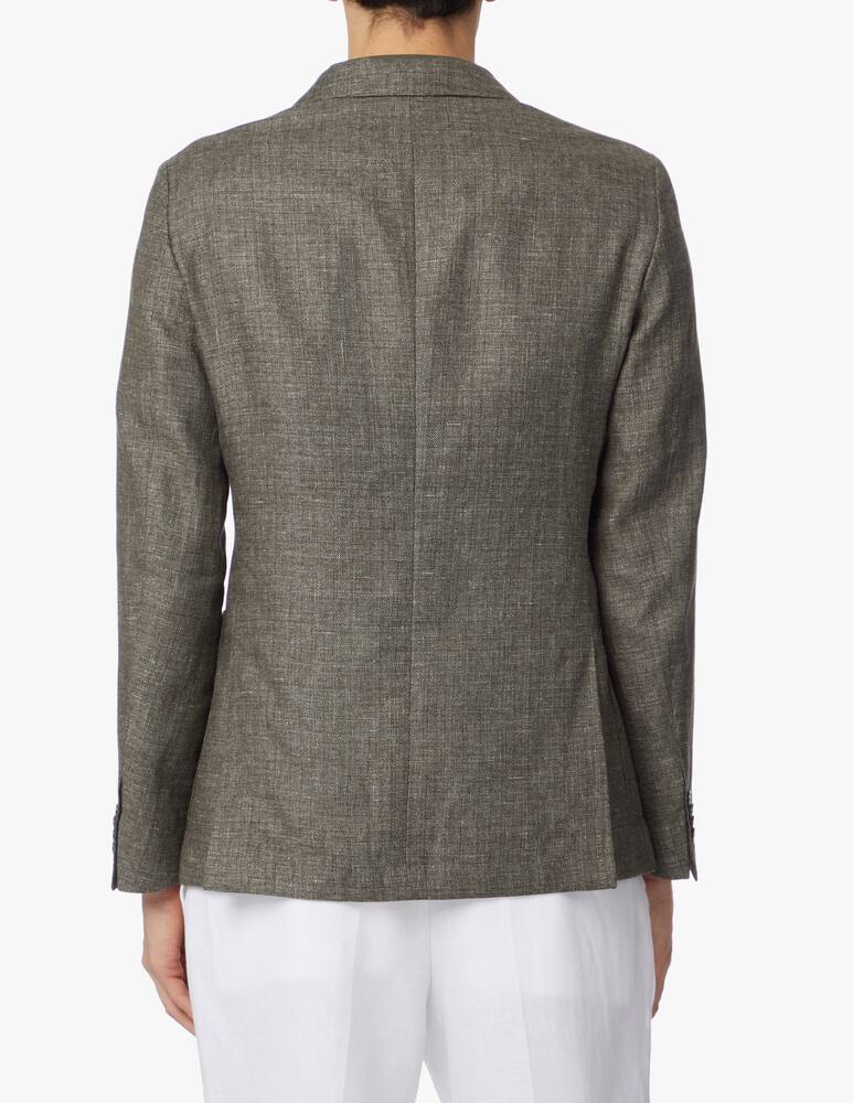 rinascente BOSS Red micro fantasy linen mix blazer - green