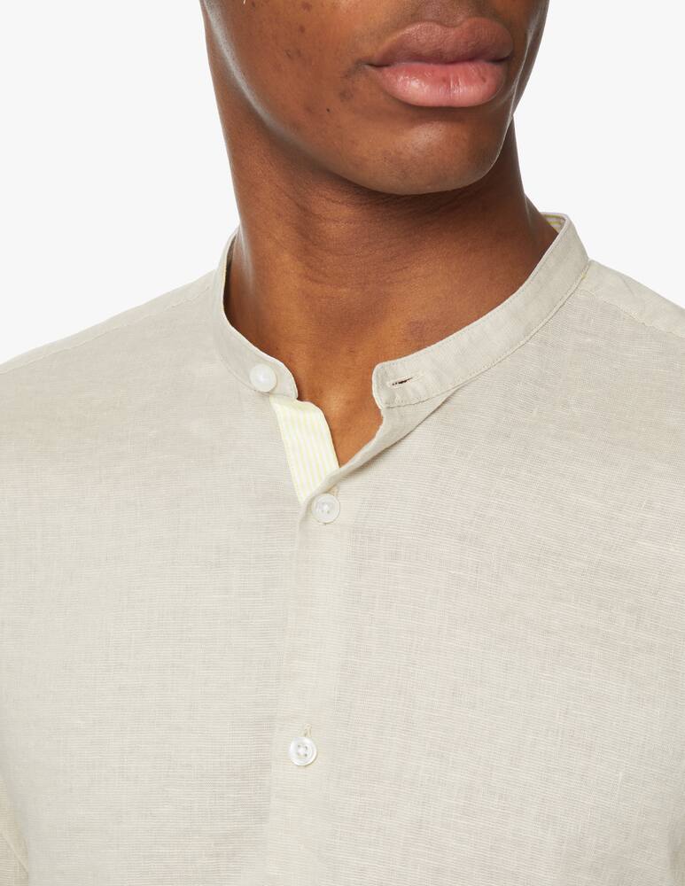 rinascente BOSS Camicia slim guru lino tinto capo - beige