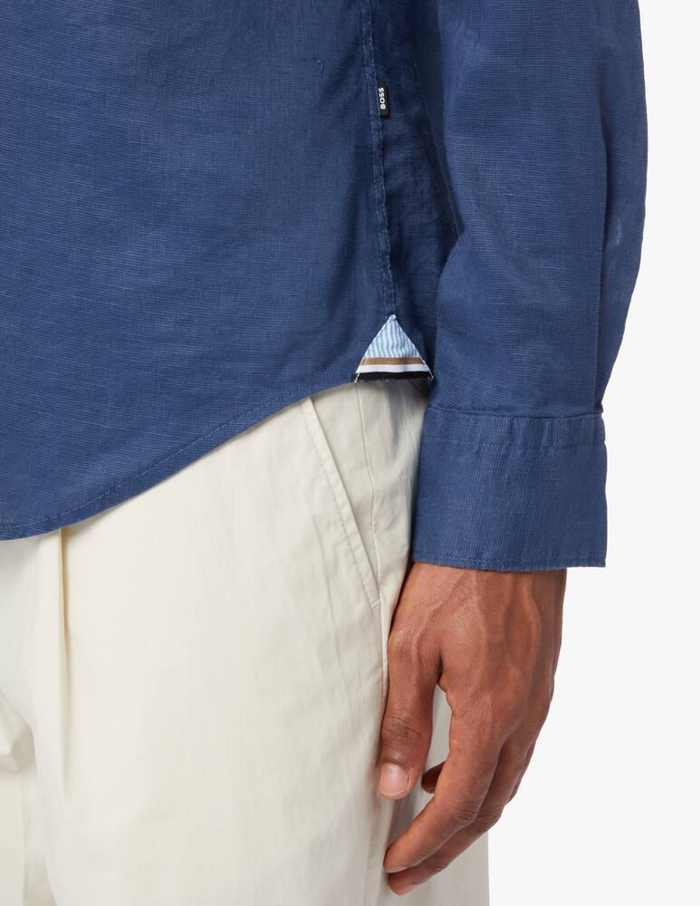 rinascente BOSS Garment dyed line guru shirt - blue