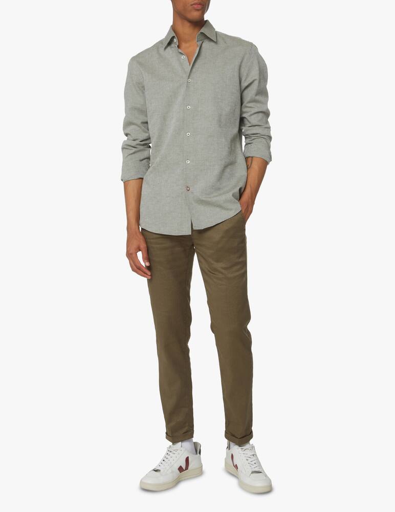 rinascente BOSS Cotton linen patterned slim shirt - multi