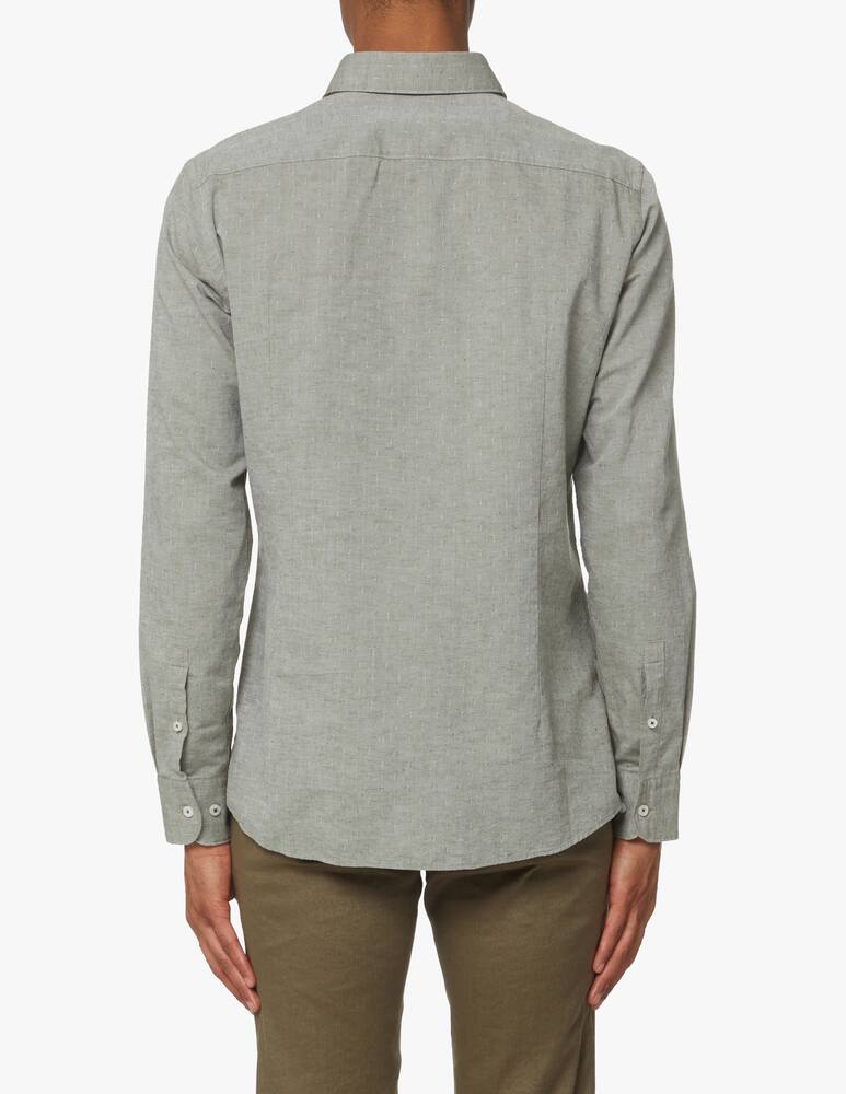 rinascente BOSS Cotton linen patterned slim shirt - multi