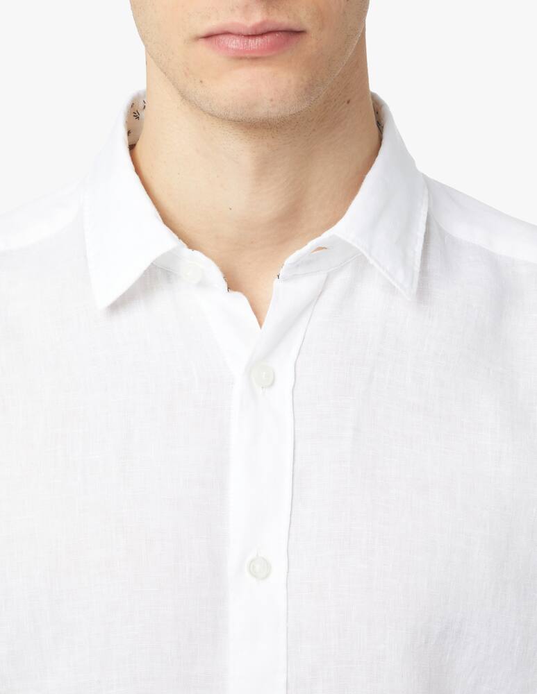 rinascente BOSS Camicia manica lunga reg lino lavato - bianco