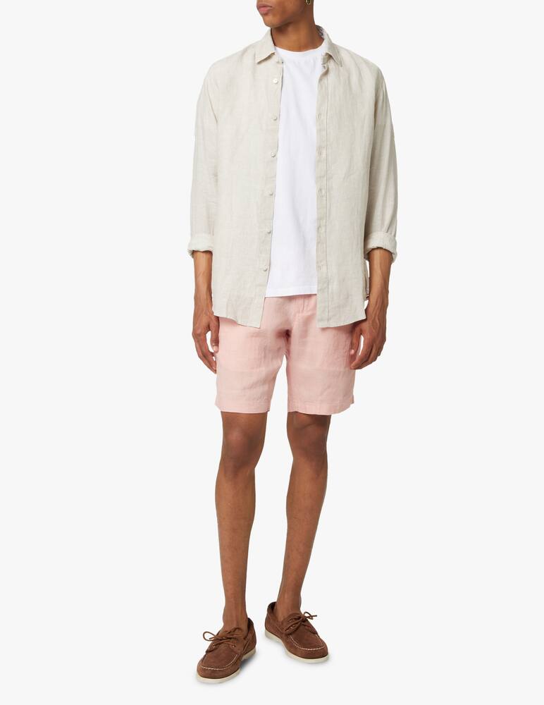 rinascente BOSS Washed linen regular shirt - beige