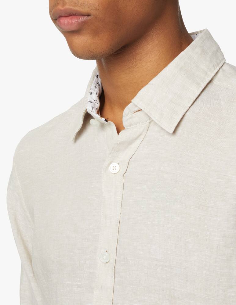 rinascente BOSS Washed linen regular shirt - beige