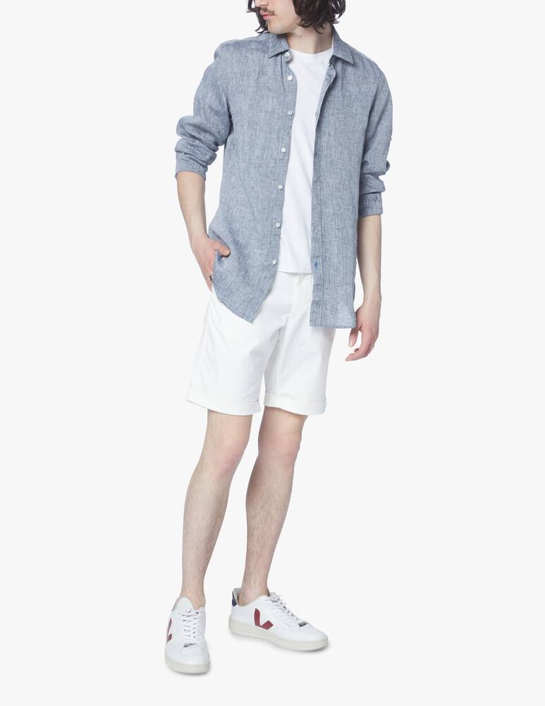 rinascente BOSS Washed linen regular shirt - blue