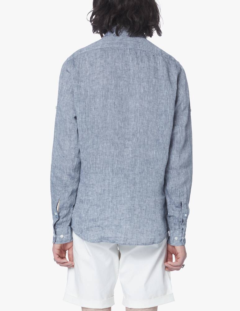 rinascente BOSS Washed linen regular shirt - blue