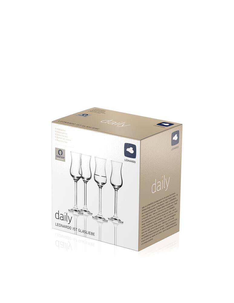 rinascente Leonardo Set 6 Bichhieri Grappa Daily             - Trasparente