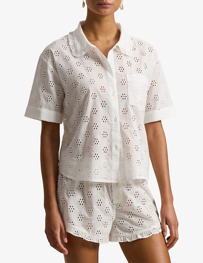 rinascente Polo Ralph Lauren Pigiama corto in sangallo set