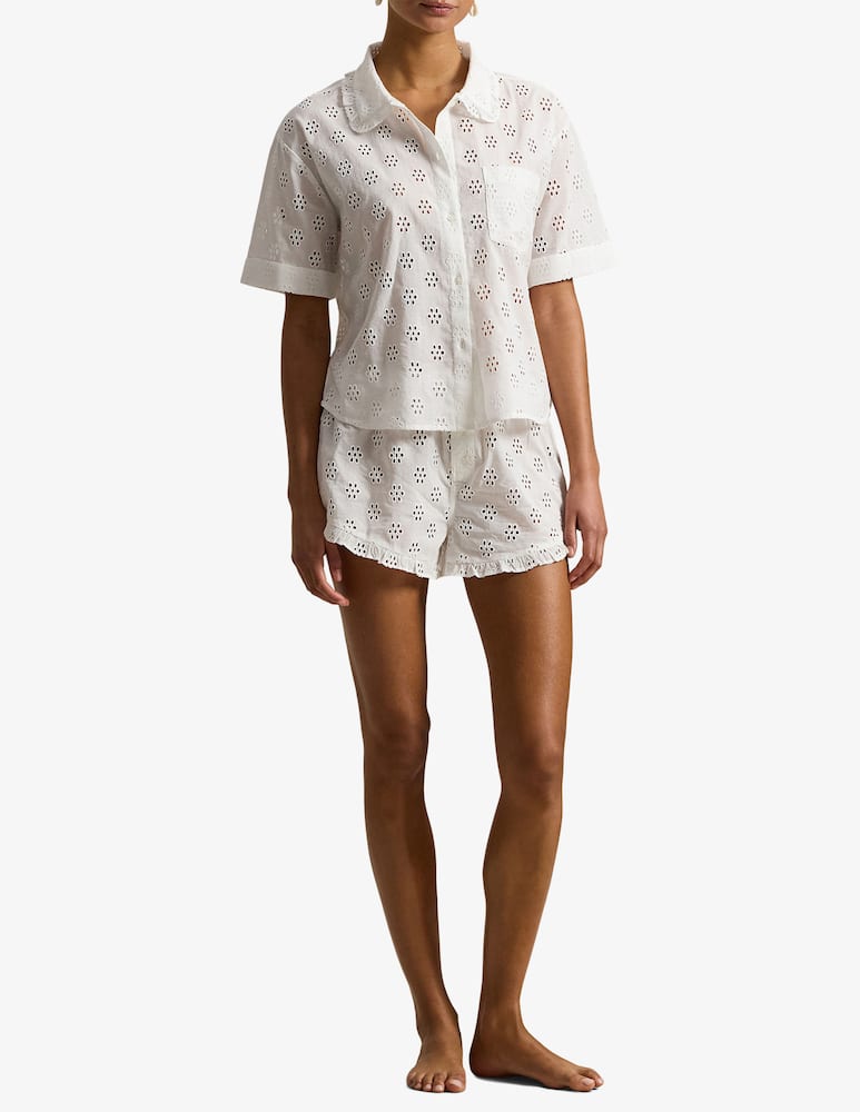 rinascente Polo Ralph Lauren Pigiama corto in sangallo set