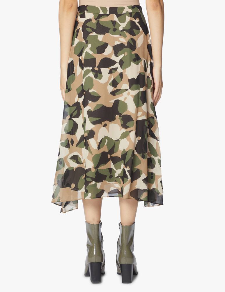 rinascente BOSS Silk skirt with asymmetrical hem and graphic print