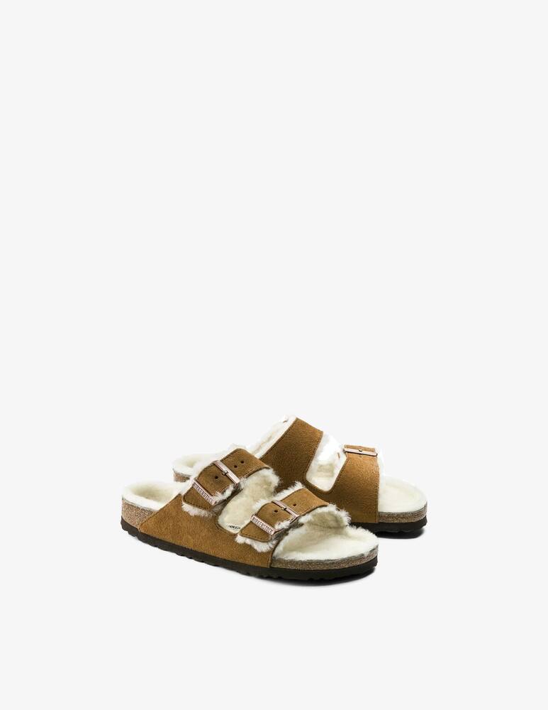 rinascente Birkenstock Arizona suede shearling slides