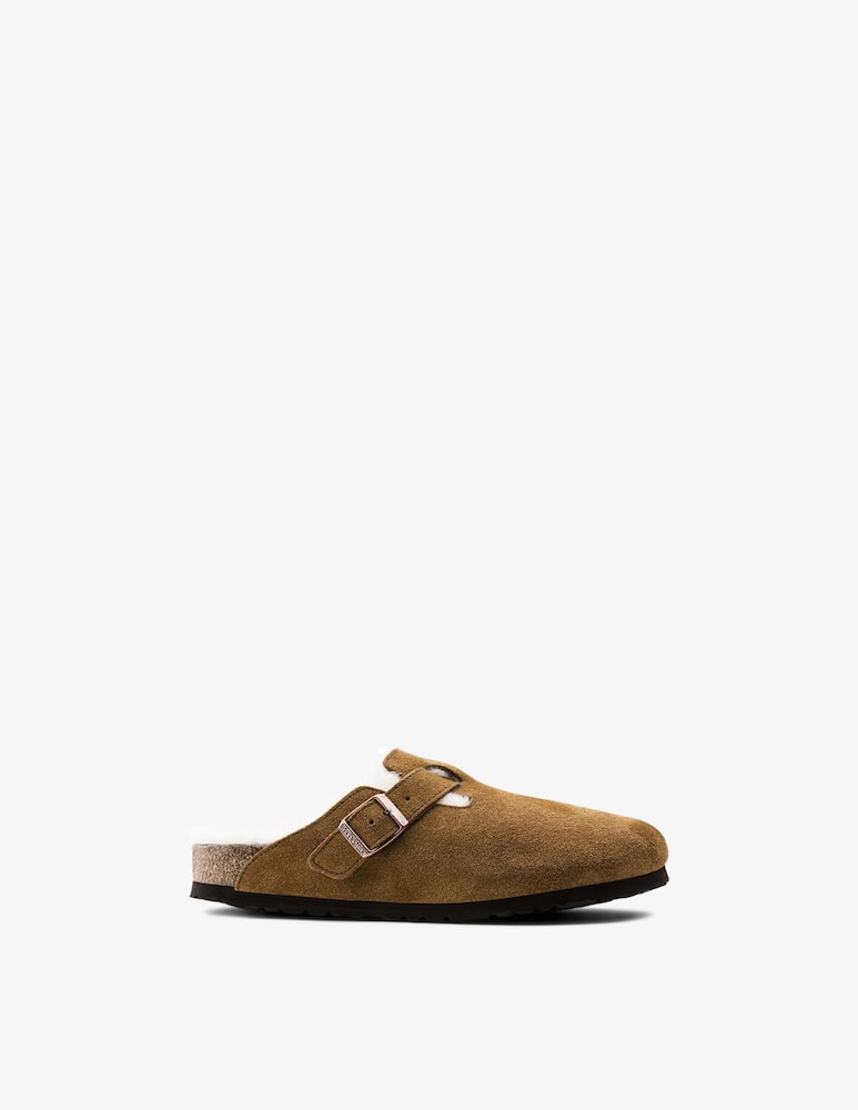 rinascente Birkenstock Boston suede shearling flats