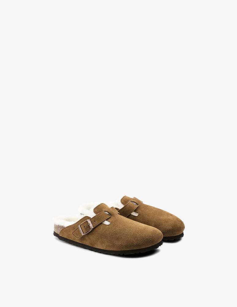 rinascente Birkenstock Boston suede shearling flats