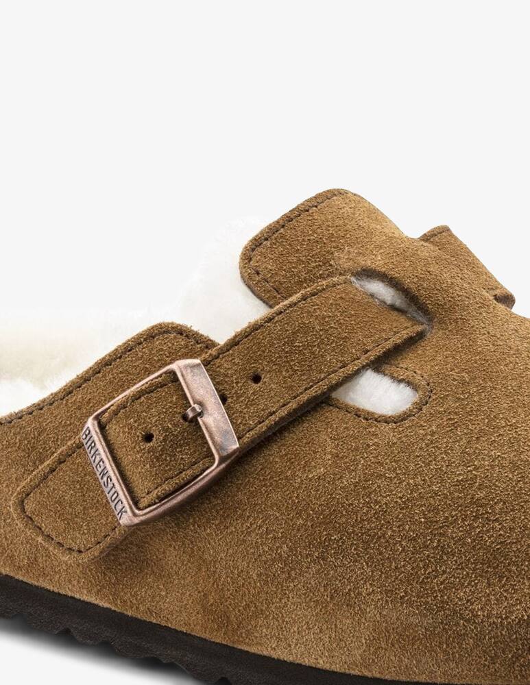 rinascente Birkenstock Boston suede shearling flats