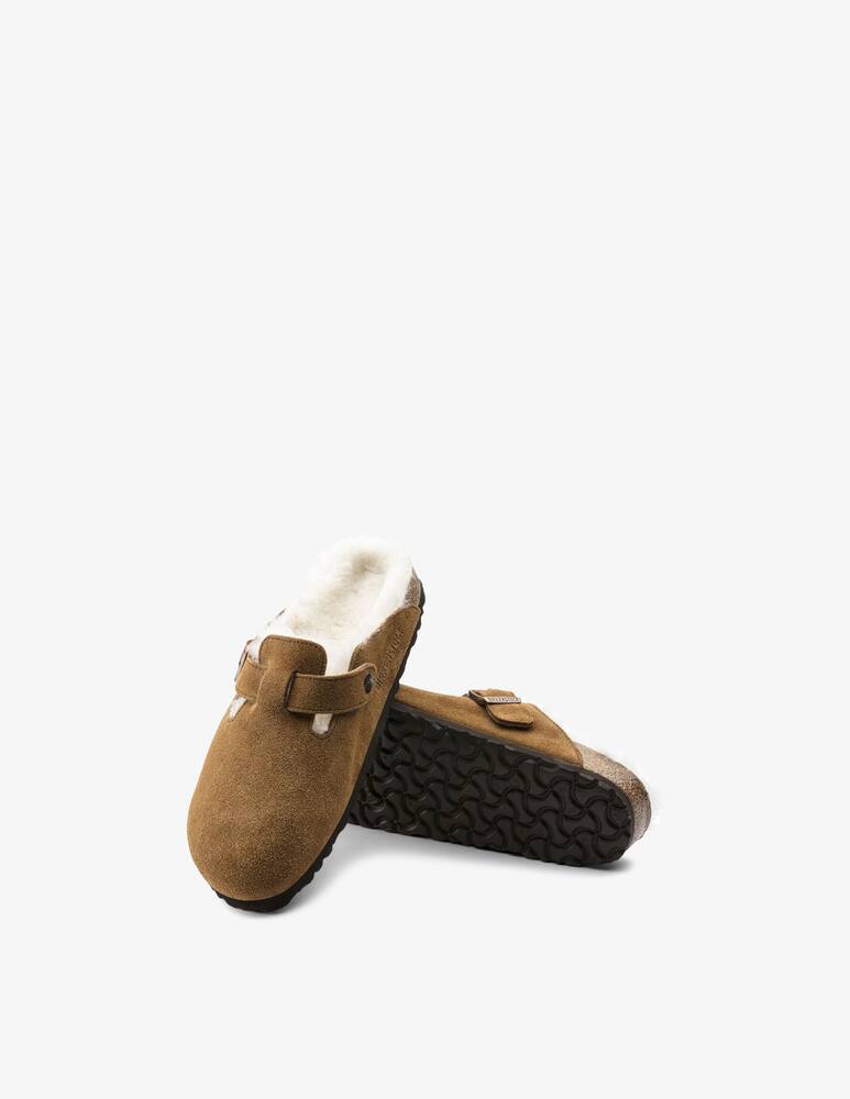 rinascente Birkenstock Boston suede shearling flats