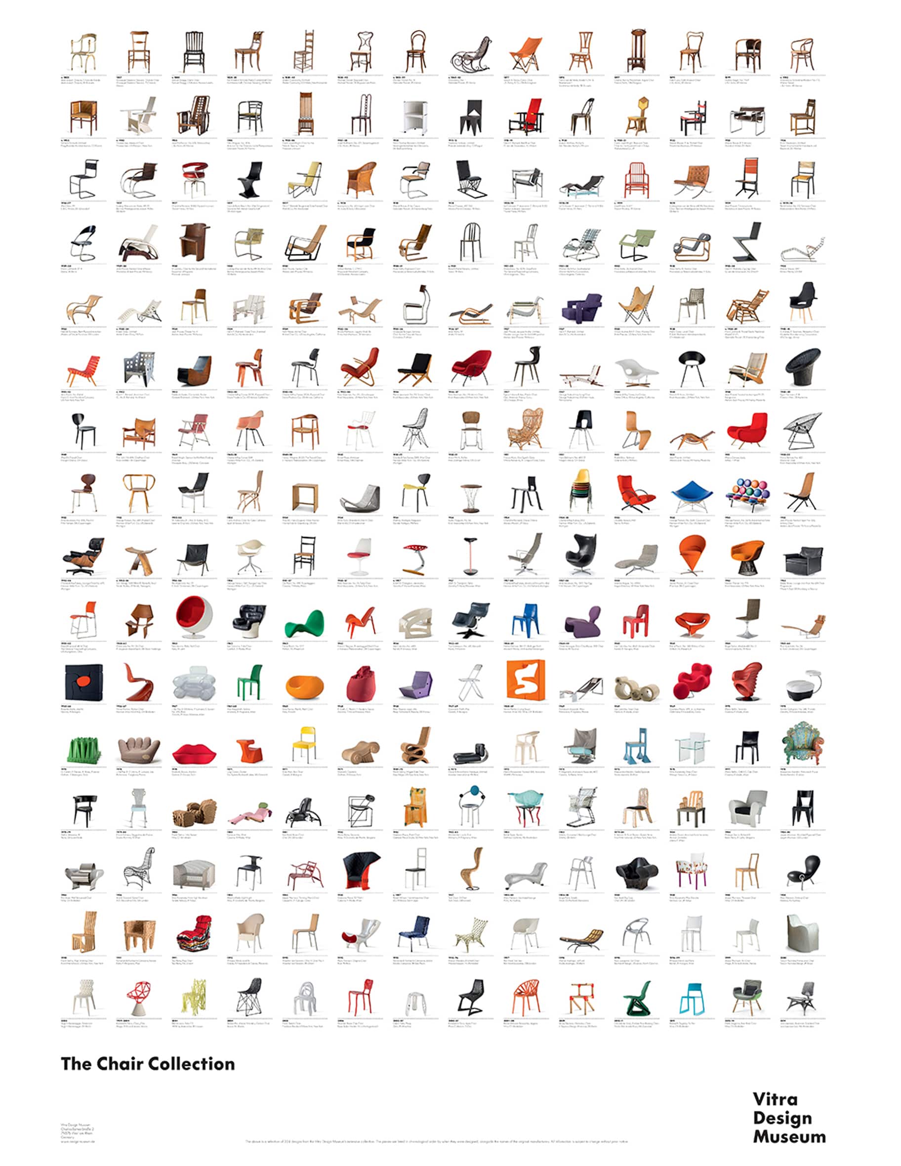 Shop Vitra The Chair Collection Poster White on Rinascente