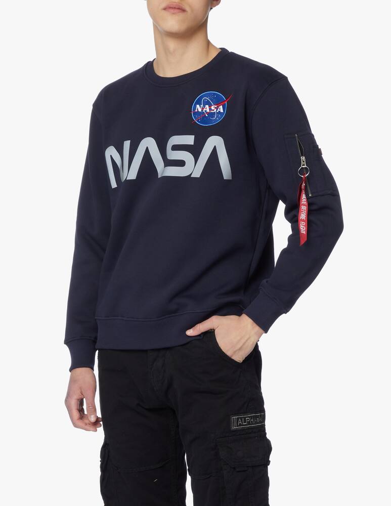 rinascente Alpha Industries Nasa reflective crewneck sweatshirt - blue