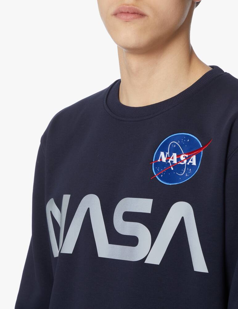 rinascente Alpha Industries Nasa reflective crewneck sweatshirt - blue
