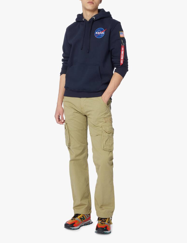 rinascente Alpha Industries Back space shuttle patch hoodie - blue