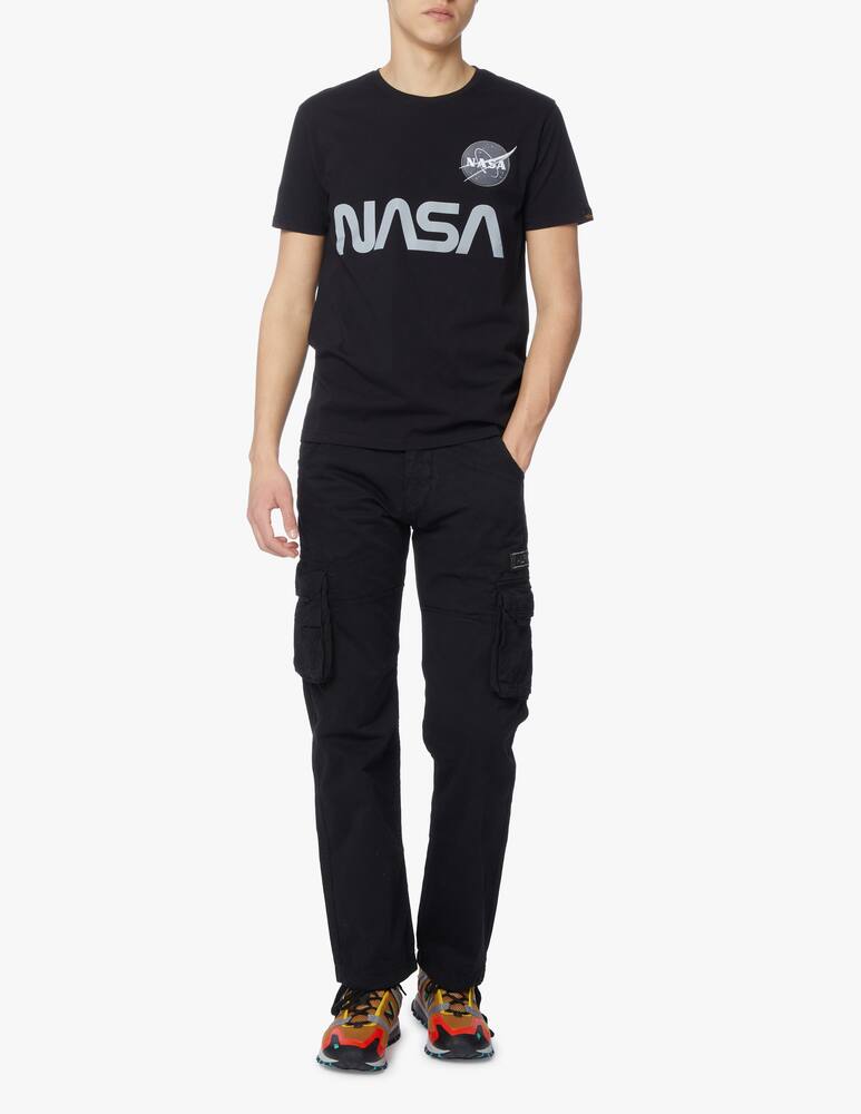Alpha Industries Maglietta girocollo nasa reflective logo - nero - immagine 2