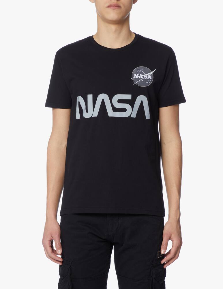 Alpha Industries Maglietta girocollo nasa reflective logo - nero - immagine 1