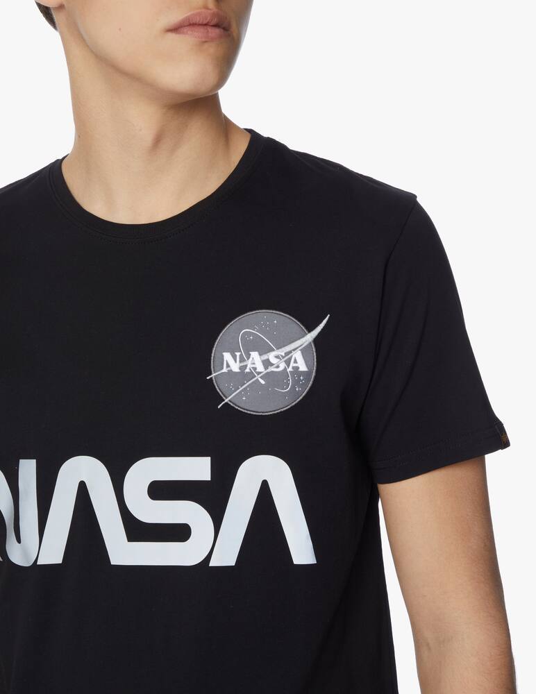 Alpha Industries Maglietta girocollo nasa reflective logo - nero - immagine 4