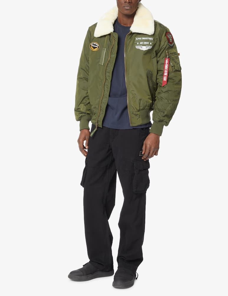 rinascente Alpha Industries Patch bomber jacket ecofur neck  - Green