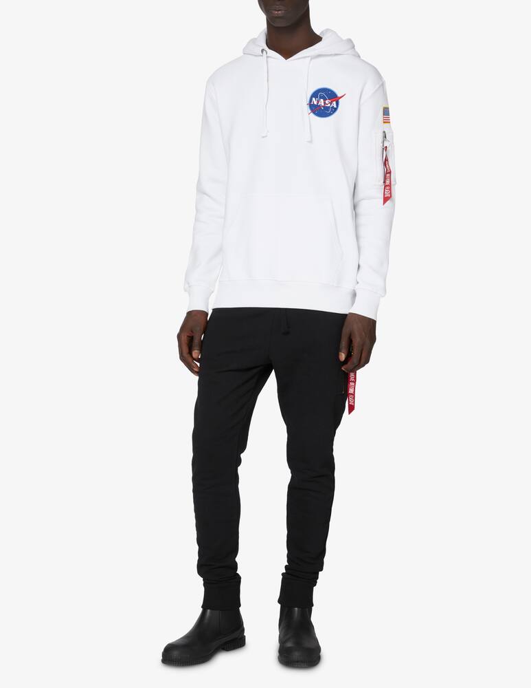 rinascente Alpha Industries Back shuttle patch hoodie - White