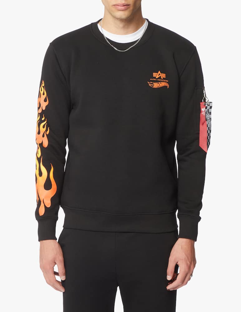 Alpha Industries Felpa girocollo flame x hot wheels - immagine 4