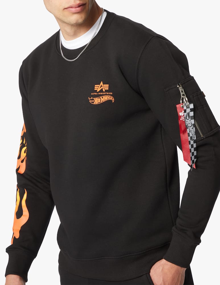 Alpha Industries Felpa girocollo flame x hot wheels - immagine 5
