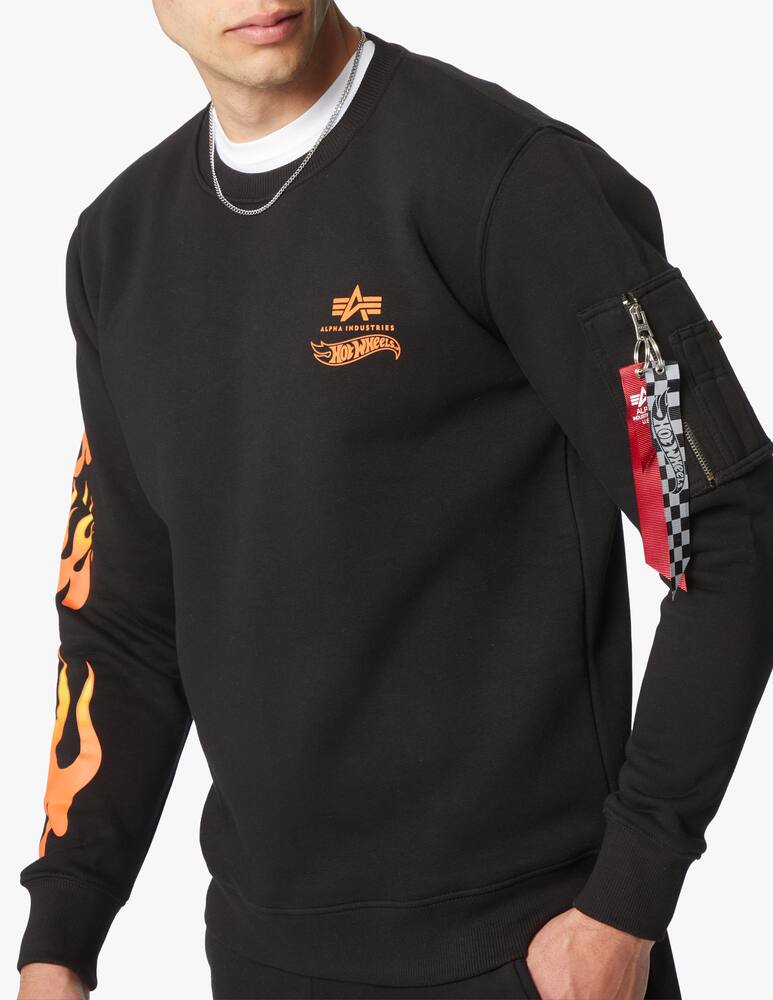 Acquista Alpha Industries Felpa girocollo flame x hot wheels su Rinascente