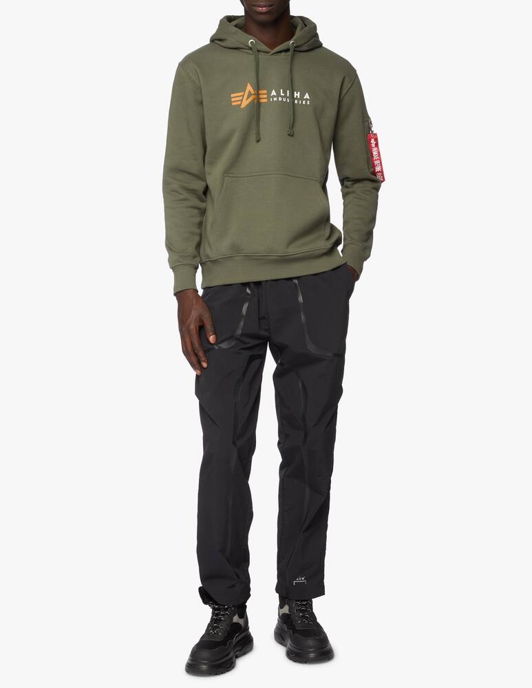 rinascente Alpha Industries Felpa con cappuccio basic logo tirante - Oliva