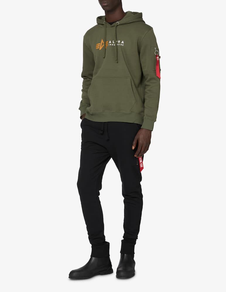 rinascente Alpha Industries Felpa con cappuccio basic logo tirante - Oliva