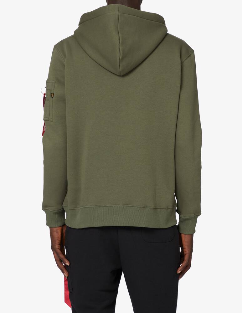 rinascente Alpha Industries Felpa con cappuccio basic logo tirante - Oliva