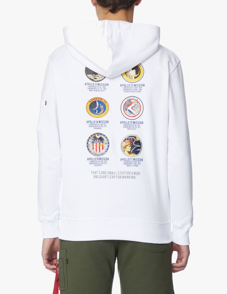 rinascente Alpha Industries Multi patch apollo mission hoodie - white