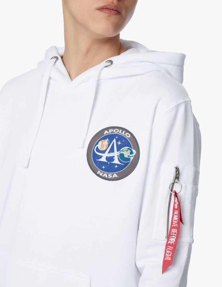 rinascente Alpha Industries Multi patch apollo mission hoodie - white