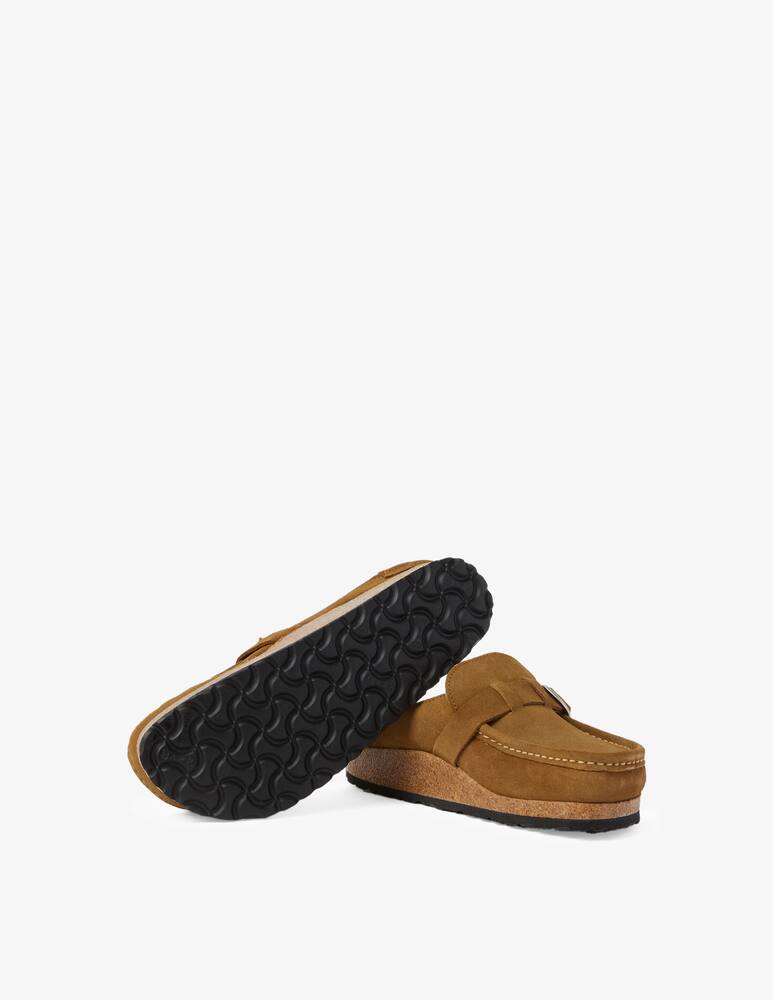 rinascente Birkenstock Mule in camoscio shearling con fibbia - Marrone