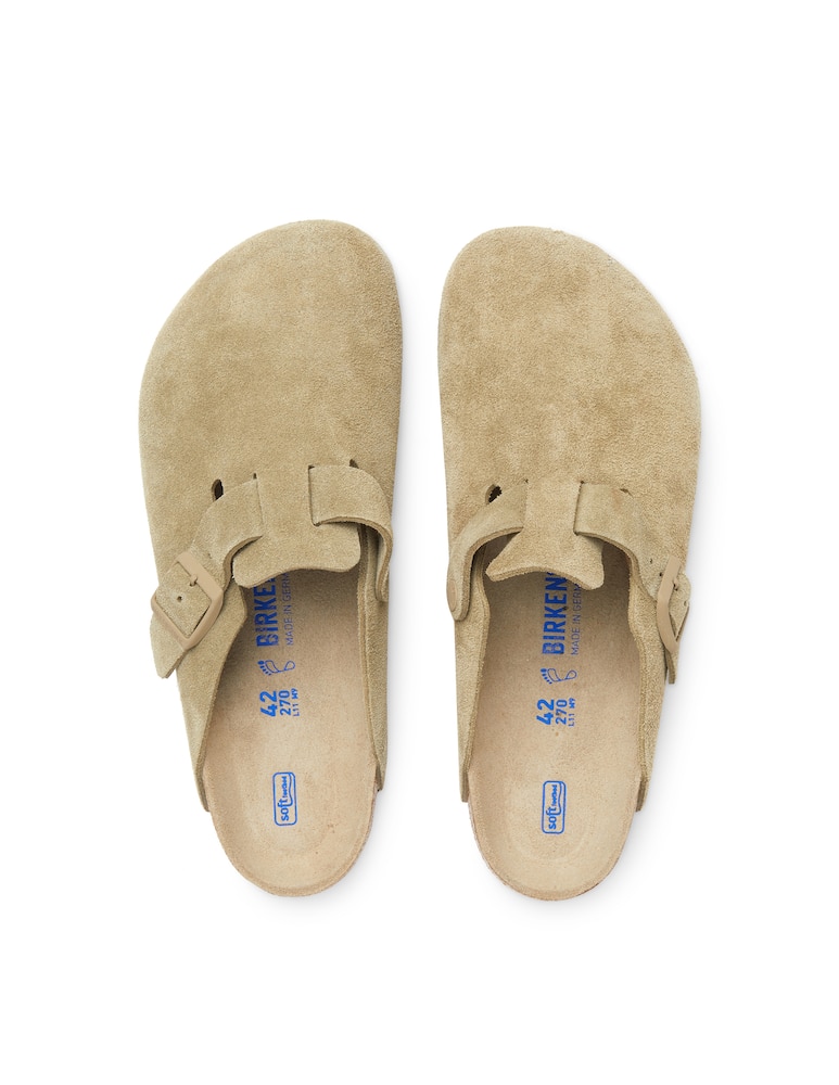 rinascente Birkenstock Boston sfb faded khaki suede leather