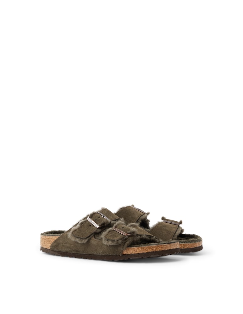 rinascente Birkenstock Arizona shearling mocca sandals